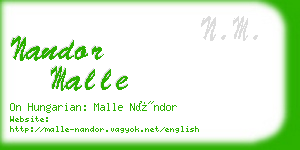 nandor malle business card